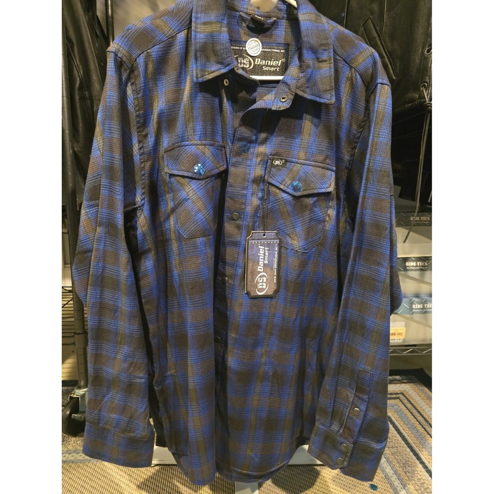 DS Daniel Smart DS4681 Flannel Shirt Daze Blue M NWT